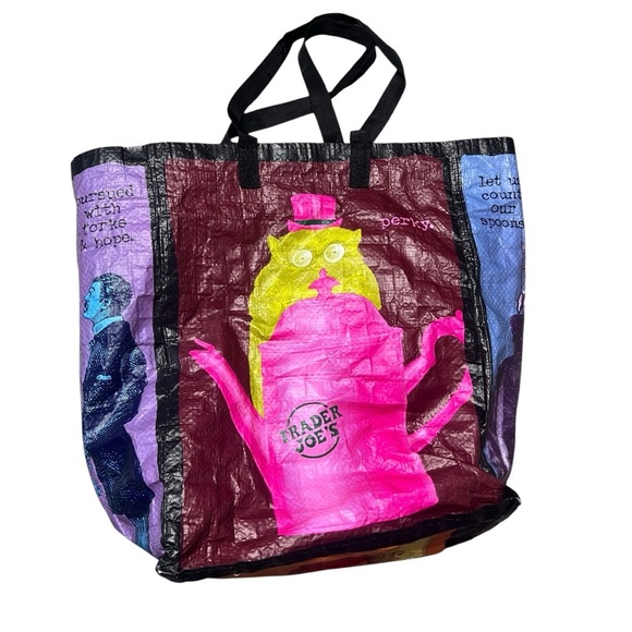 2 Rare Trader Joe's Reusable Grocery Shopping Bag Pirate Ship Crab Moon Map - Picture 3 of 8